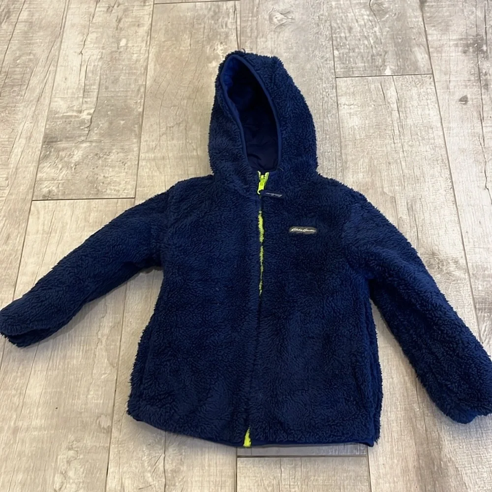 Eddie Bauer Kids Reversible Plush Hoodie Jacket‎ Size 5/6